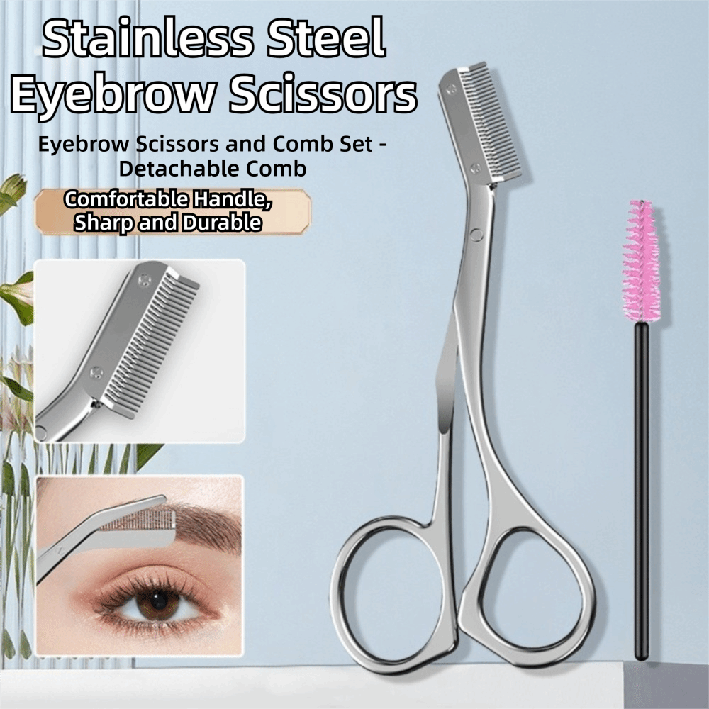Men'S Grooming Makeup - Stainless Steel Eyebrow Scissors with Eyebrow