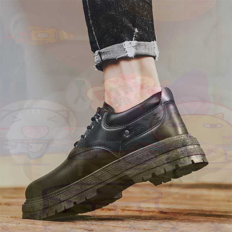 Men'S Grooming Salon - Dark Natural Leather Fashion Trainers Tennis
