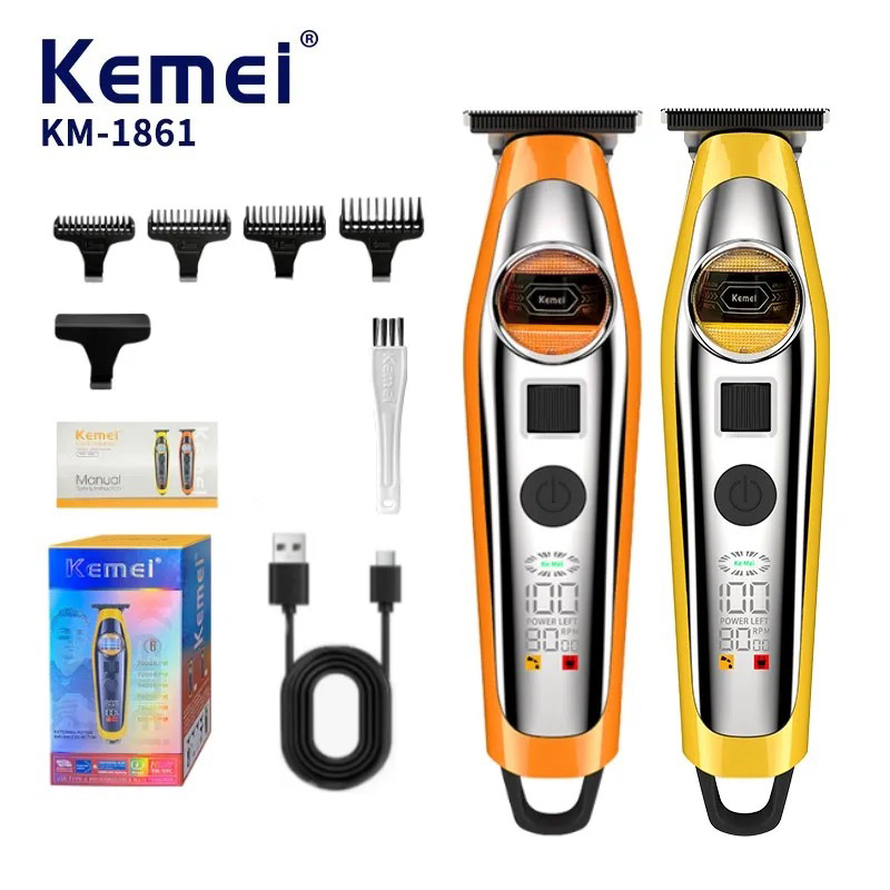 Beard Trimmer Cordless - Kemei 1861 Barber Zero Gap Trimmer