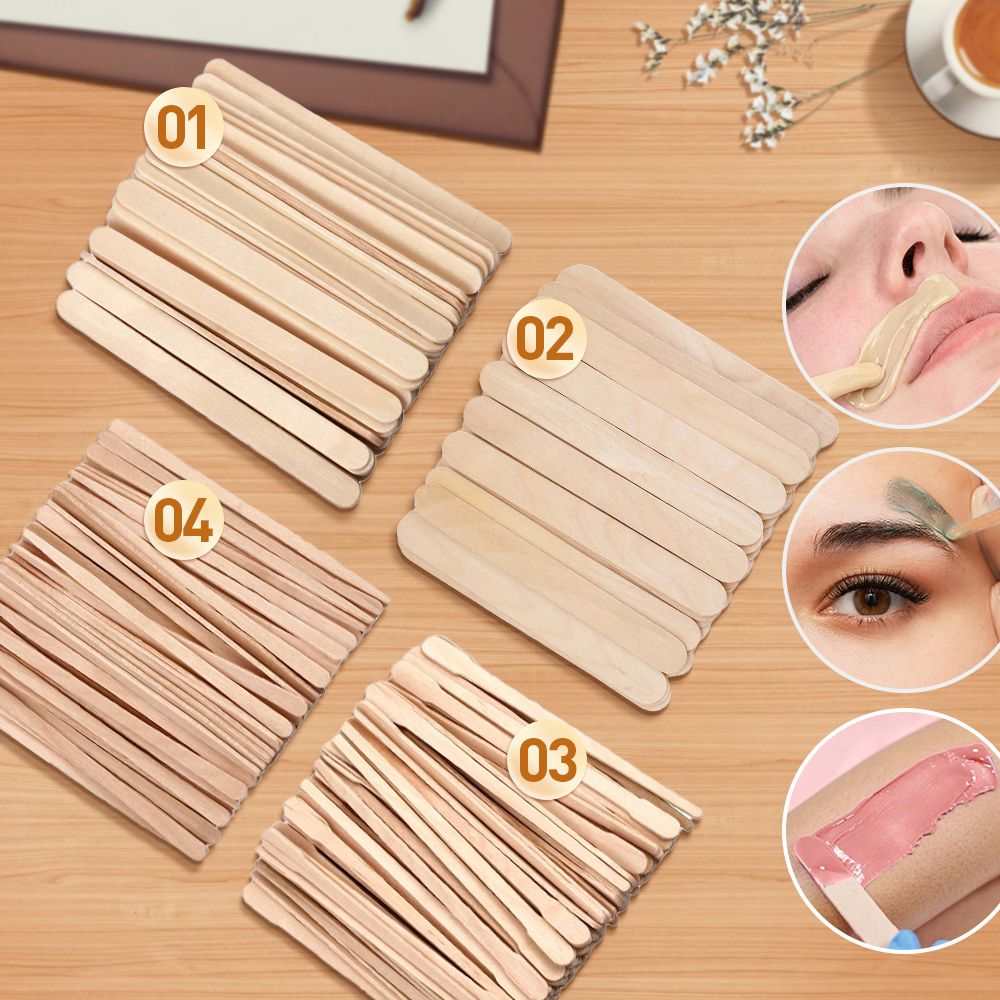 500/200/100Pcs Wooden Hair Rem - Hair Wax Stick のレビューと価格