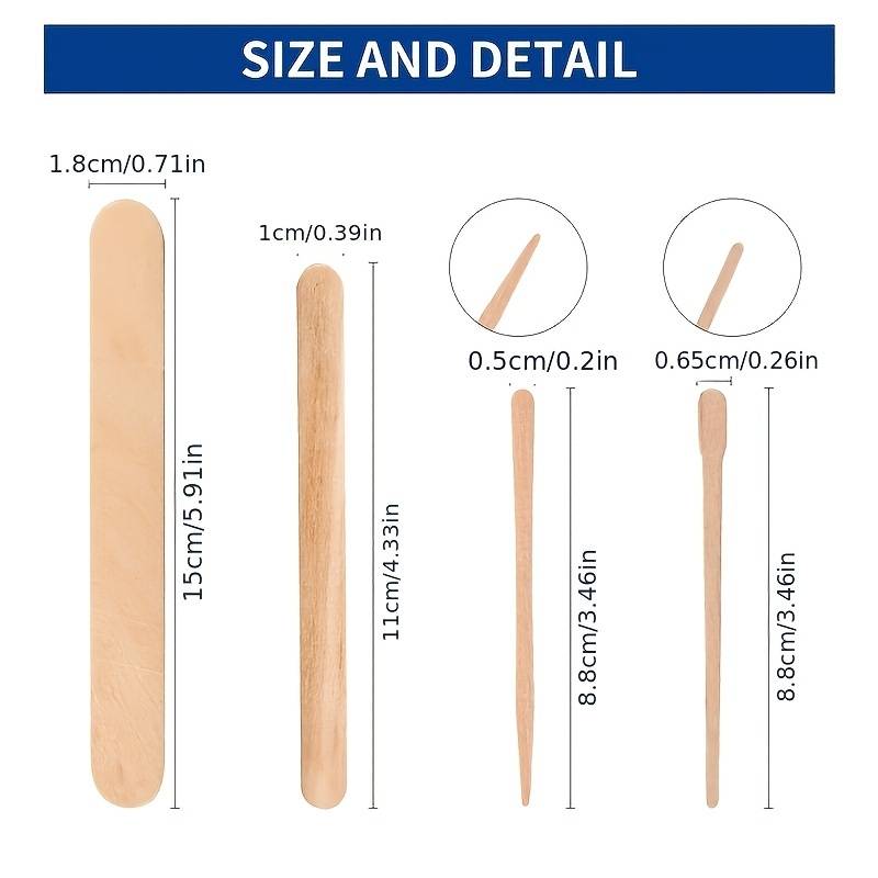 500/200/100Pcs Wooden Hair Rem - Hair Wax Stick のレビューと価格