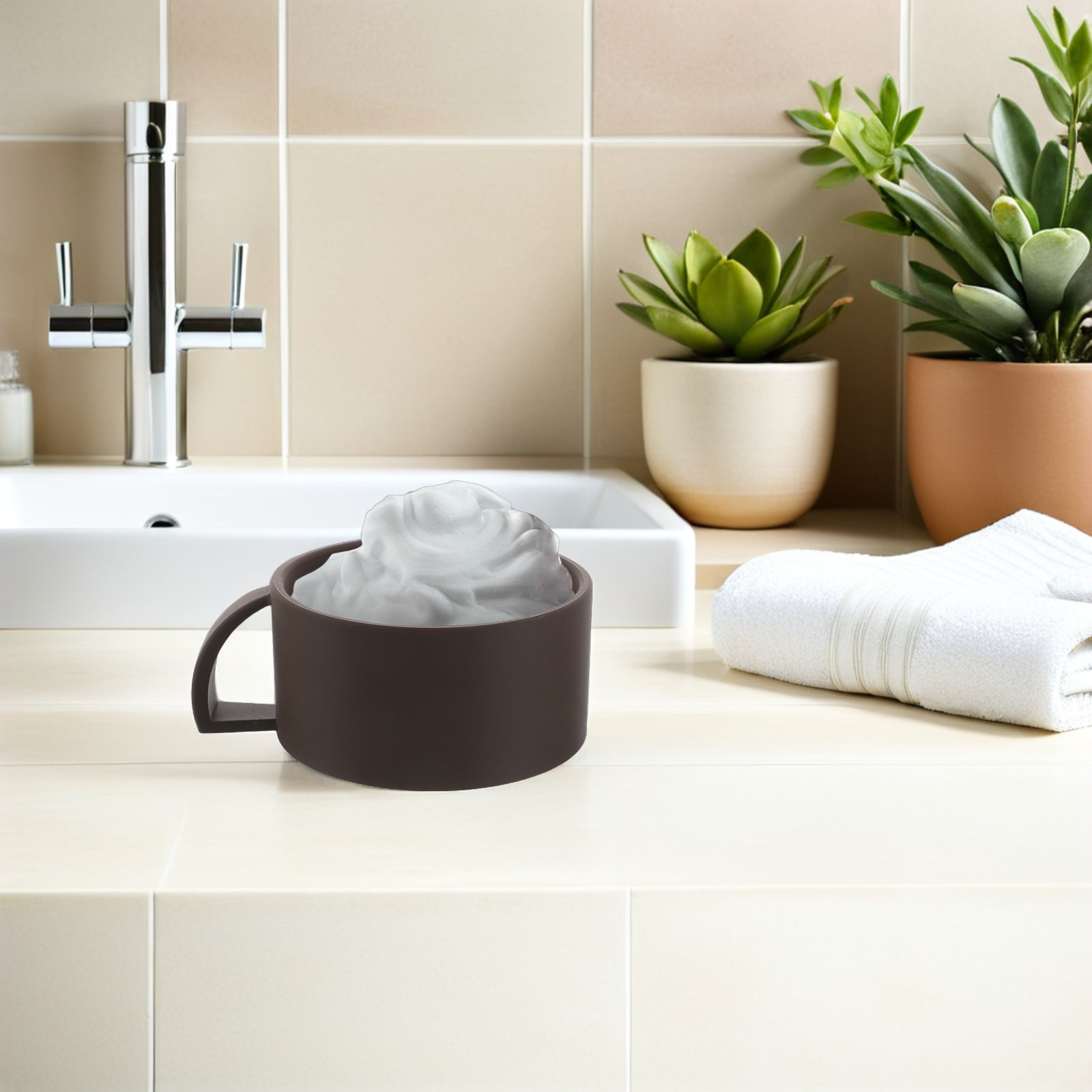 Shaving Bowl for Men Brown Wid - Men'S Beard Grooming のレビューと価格