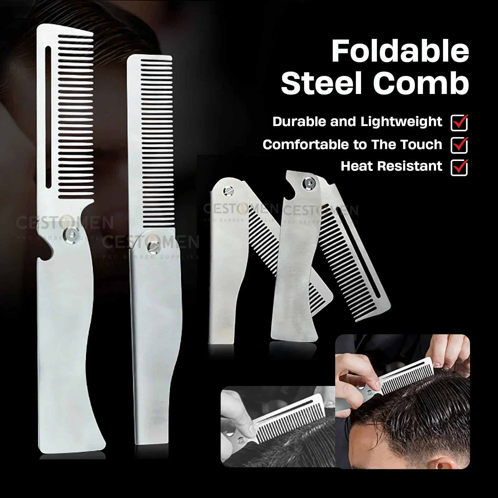 NEW Folding Stainless Steel Co - Men'S Grooming Salon のレビューと価格