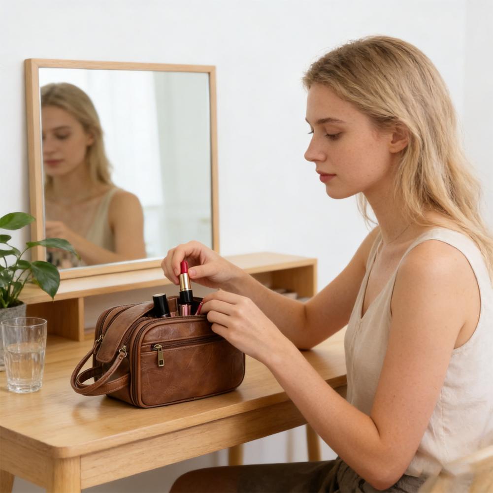 Travel Makeup Bag Faux Leather - Men'S Grooming Makeup のレビューと価格
