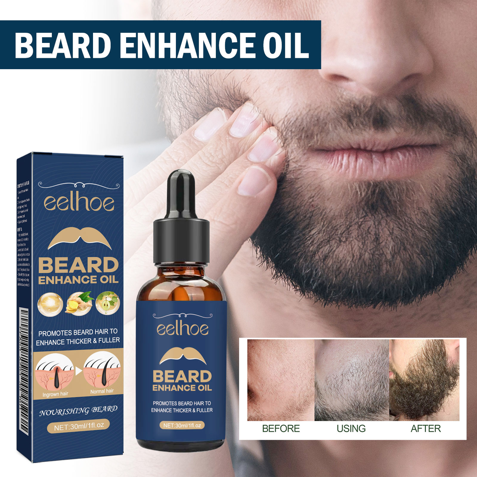 30ml Eelhoe Organic Beard Oil  - Men'S Grooming Hair のレビューと価格