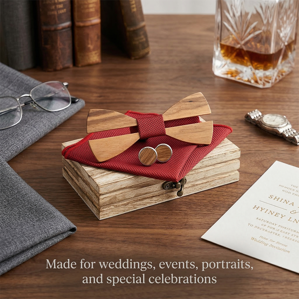 Mens Wooden Bowtie Set Minimal - Mens Grooming Box のレビューと価格