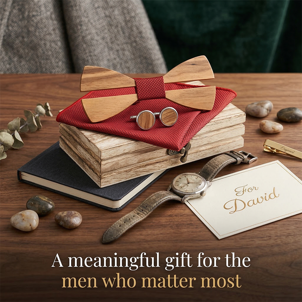 Mens Wooden Bowtie Set Minimal - Mens Grooming Box のレビューと価格