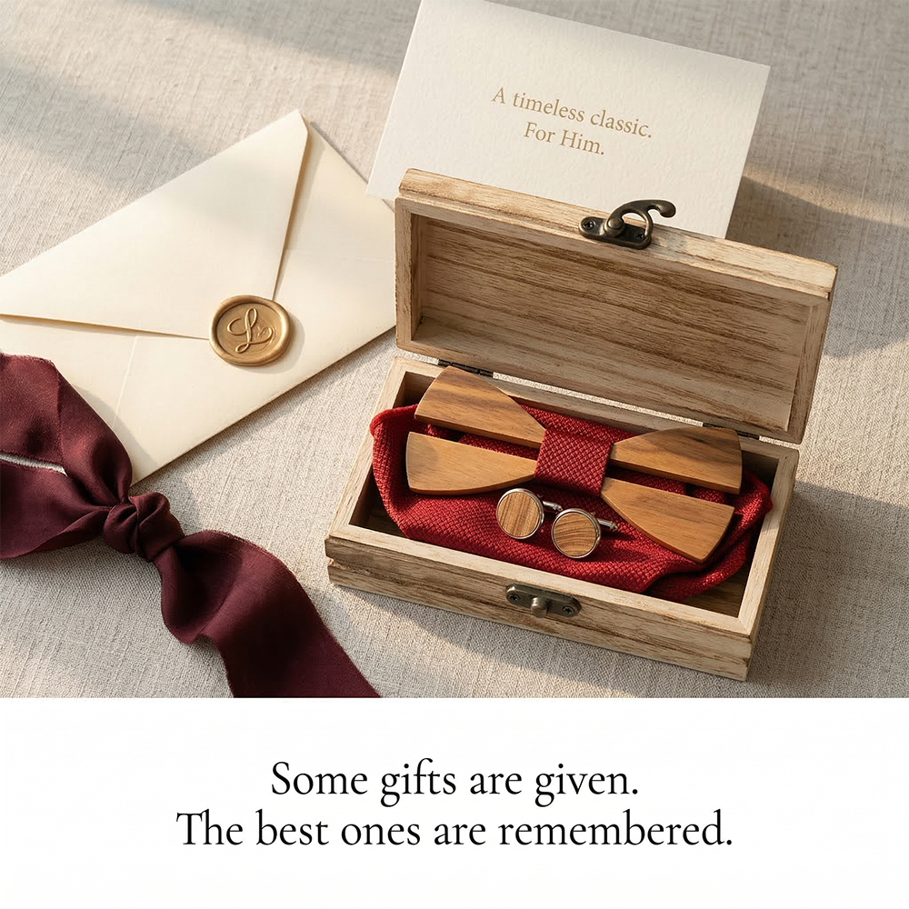 Mens Wooden Bowtie Set Minimal - Mens Grooming Box のレビューと価格