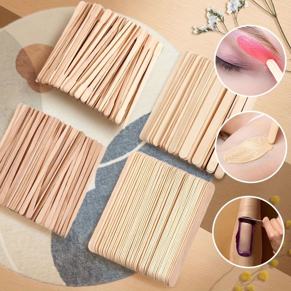 300/500pcs Wooden Wax Sticks M - Hair Wax Stick のレビューと価格