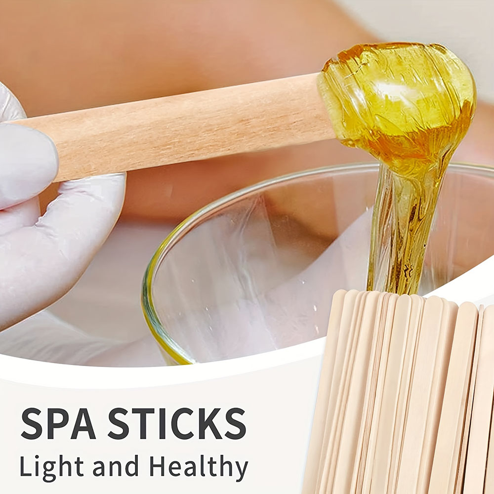 300/500pcs Wooden Wax Sticks M - Hair Wax Stick のレビューと価格
