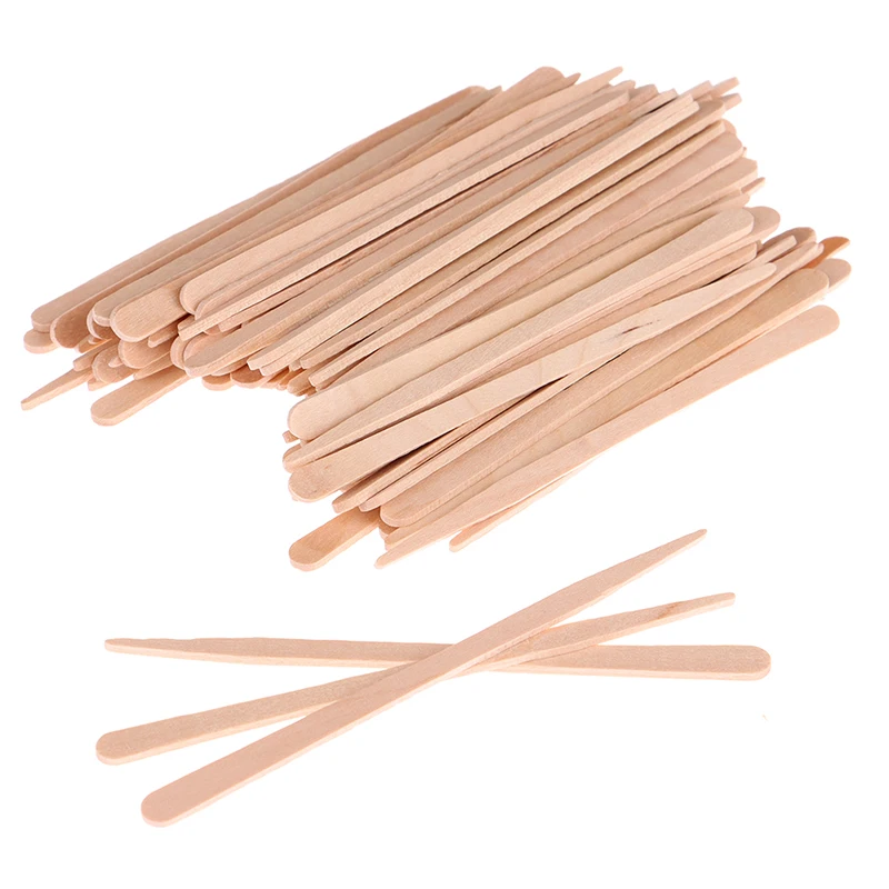50/100Pcs Wooden Body Hair Rem - Hair Wax Stick のレビューと価格