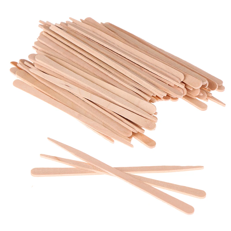 50/100Pcs Wooden Body Hair Rem - Hair Wax Stick のレビューと価格