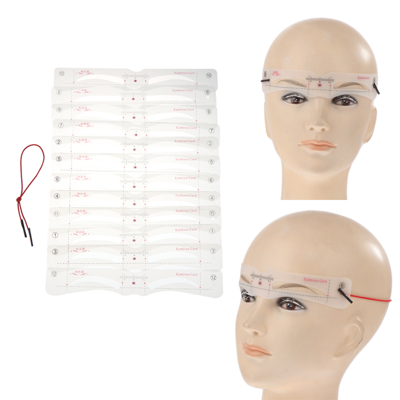 12Pcs Eyebrow Stencil Set Reus - Men'S Grooming Makeup のレビューと価格