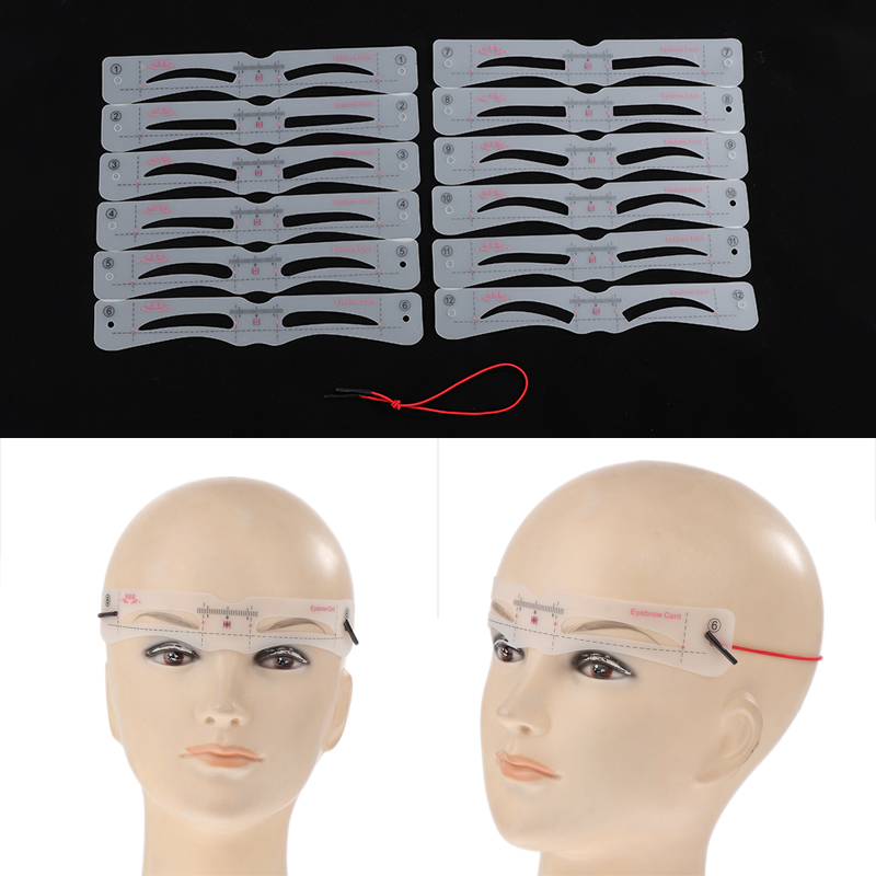 12Pcs Eyebrow Stencil Set Reus - Men'S Grooming Makeup のレビューと価格