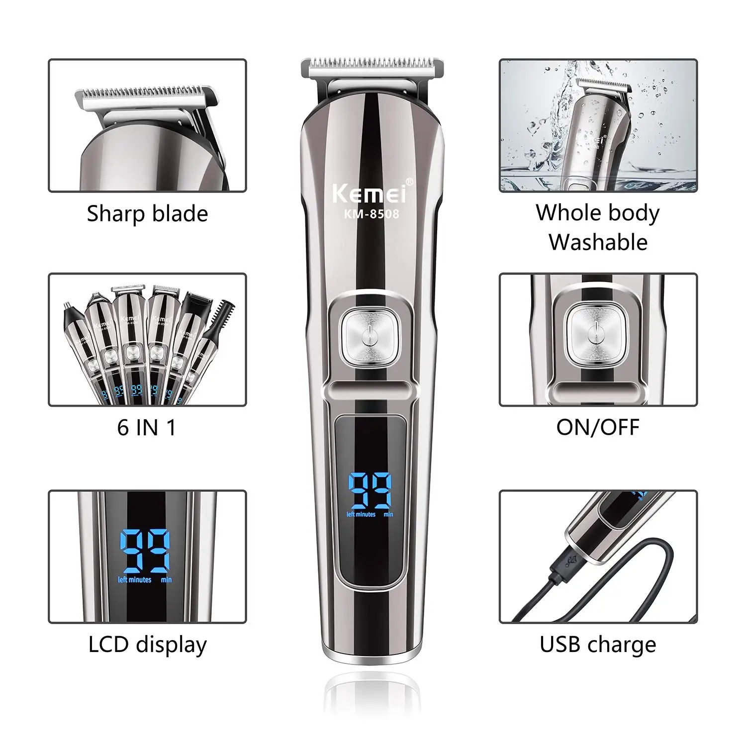 Kemei Professional Multifuncti - Men'S Grooming Essentials のレビューと価格