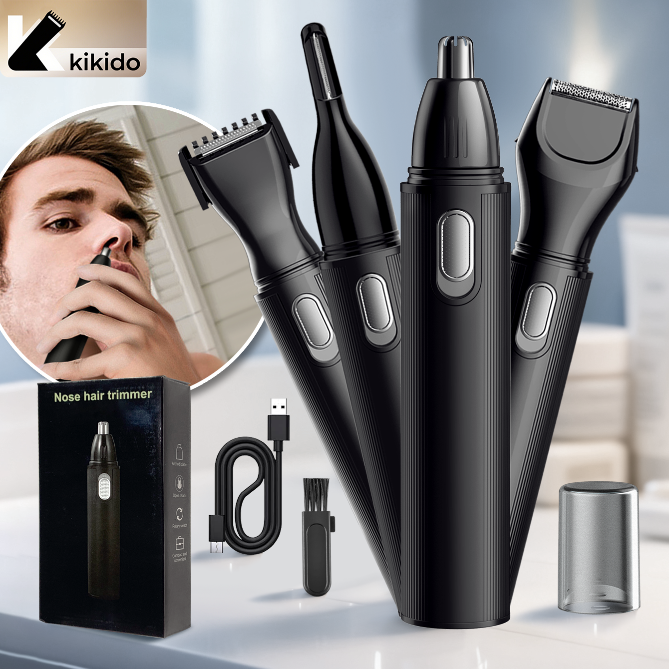 KIKIDO 4 in 1 Nose Hair Trimme - Men'S Grooming Essentials のレビューと価格